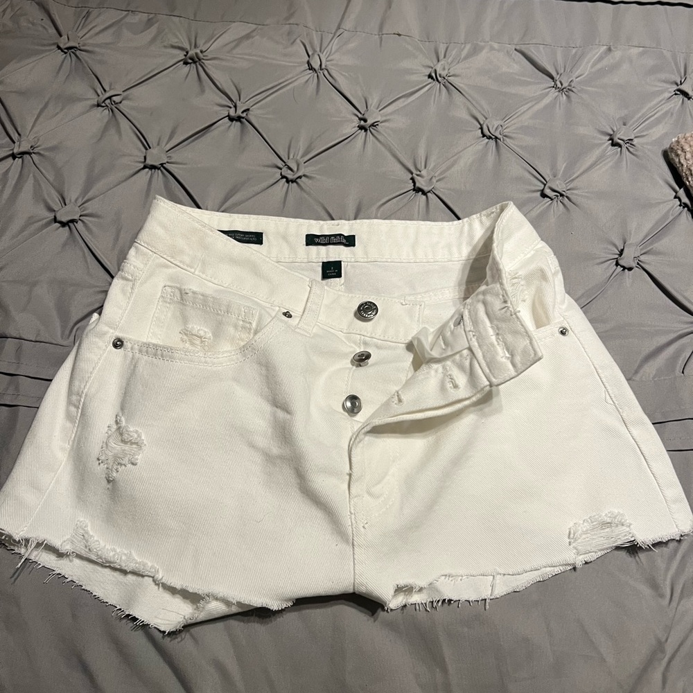 White denim shorts